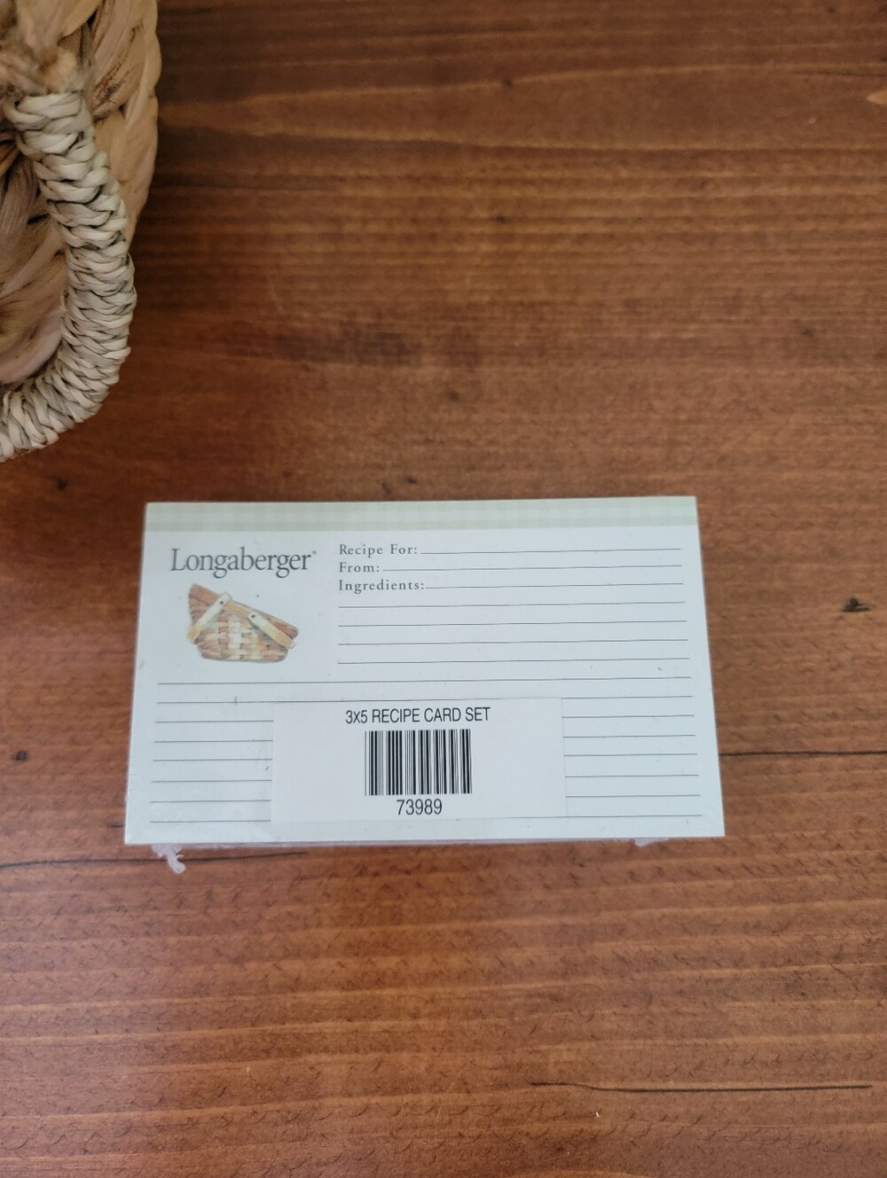 NEW Sealed Longaberger Basket 3x5 Recipe Cards Set With Dividers - Picture 2 of 11